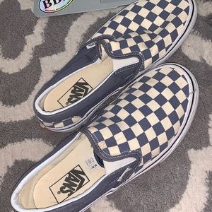 Blue and white checkered vans size 8 1/2